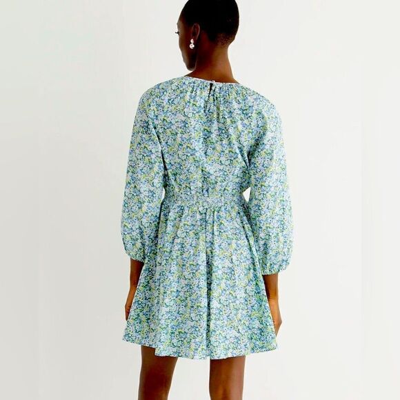 J Crew Palermo Smocked Waist Mini Dress in Liberty® Thorpe Hill Fabric NWT - Picture 4 of 11